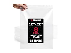 16" x 20" Heavy-Duty Large Zip Plastic Bags, 25 Count