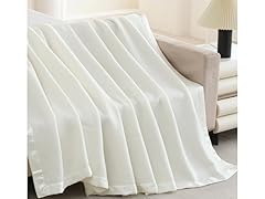Spirit Linen Satin Trim Fleece Blanket