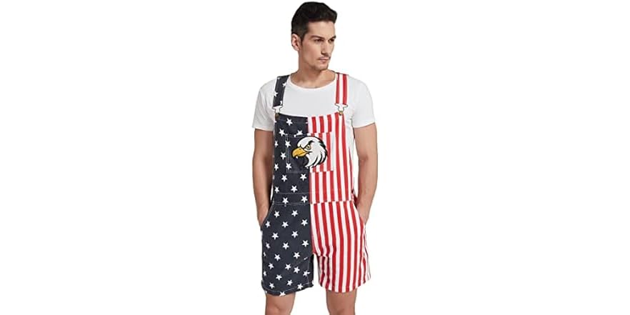 American flag Shorts Jumpsuit overalls