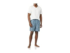 Amazon Essentials Men (S) Set Blue Palm Leaf