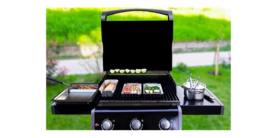 Yukon Glory™ BBQ 'N SERVE Set 3 Cestini In Acciaio Inox Con Manico A Clip – Per Grigliare Pesce, Verdure E Carne – Design Brevettato