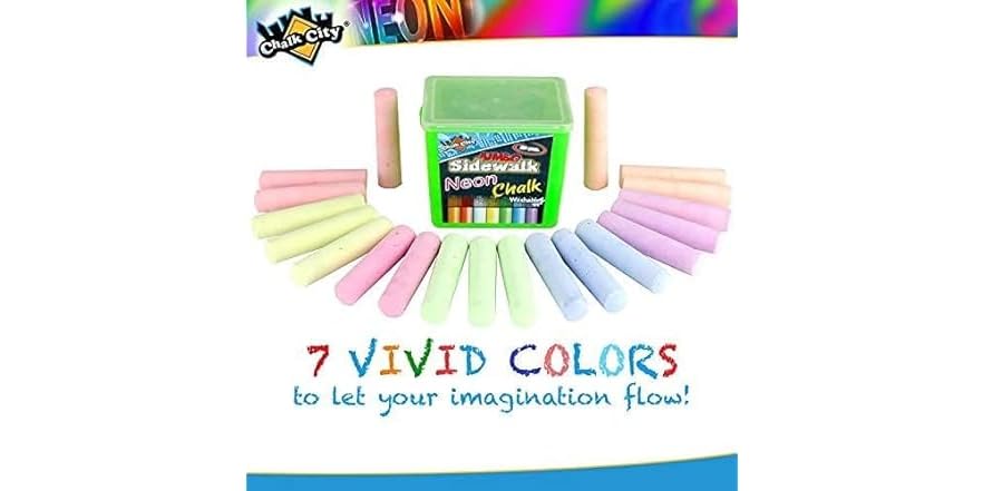 Chalk City Neon Sidewalk Chalk for Kids