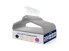 SereneLife 200-Pack Velvet Hangers