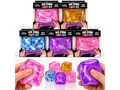 Squishy 2.2" Cube Sensory Toy Glitter