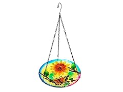 Butterfly with Sunflower Hanging Bird Bath or Feeder