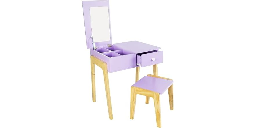 Humble Crew Kids Vanity Set with Mirror and Stool, Toddler Vanity