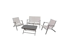 Four Seasons Courtyard Novara 4 Piece Steel Folding Furniture Set
