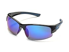 Half Frame Reflective - Black/Blue