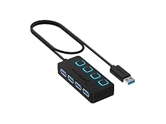 SABRENT 4-Port USB 3.0 Hub w/ Switches