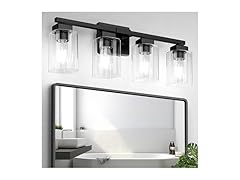 BesLowe 4-Light Bathroom Light Fixture Black