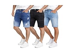 3Pk Mens Jean Shorts