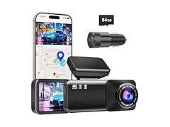 Estbuc 4K Dash Cam Front WiFi 64GB