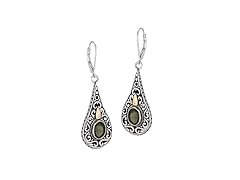 Greg Anthony Bali Genuine Green Amethyst Lever Back-Dangle Earrings