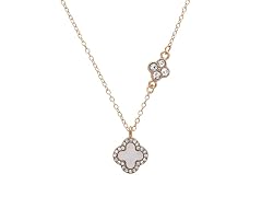 Clover Pendant with Secondary CZ Charm