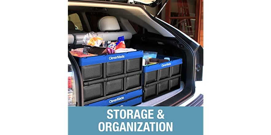 CleverMade 3PK Collapsible Storage Bin 46L No Lid