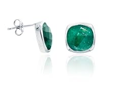SS .925 Green Sapphire  9cttw Earring