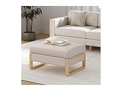 Nathan James Madison Modern Faux Leather Ottoman