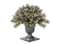 24" Glitter Pine Porch Bush w/ 50 LEDs
