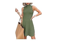 Sleeveless Turtleneck Sweater Dress