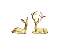 Veumoie 2 PCS Noble Couple Deer Statue