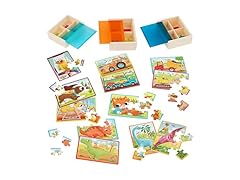B. toys – Wooden Pack o' Puzzles 3Pk