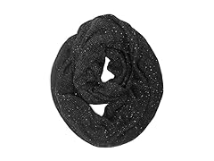 Solid Sprinkled Wide Eternity Scarf, Black