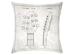 Head Stock Of Guitar Light Gray Throw Pillow