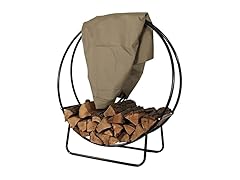 Sunnydaze Outdoor Firewood Log Rack Hoop and Cover Set