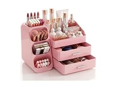 Pink Makeup Organizer with Drawer