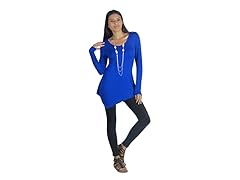 Asymmetrical tunic top, Royal Blue