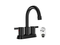 4 Inch 2 Handle Centerset Matte Black Faucet