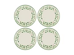 Leno Holiday 4-Piece Melamine Dinner Plate Set