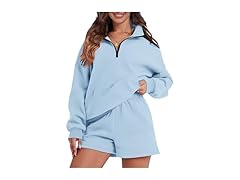 FKEEP Womens Sweatsuits 2 Pc Half Zip