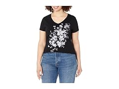 Hanes Women (S) Short Tee Beach Floral Cascade