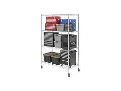 SafeRacks NSF 4-Tier Steel Wire Rack w/Wheels (24"x48"x72")