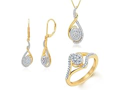 White Diamond 3pc Set, 0.1ct