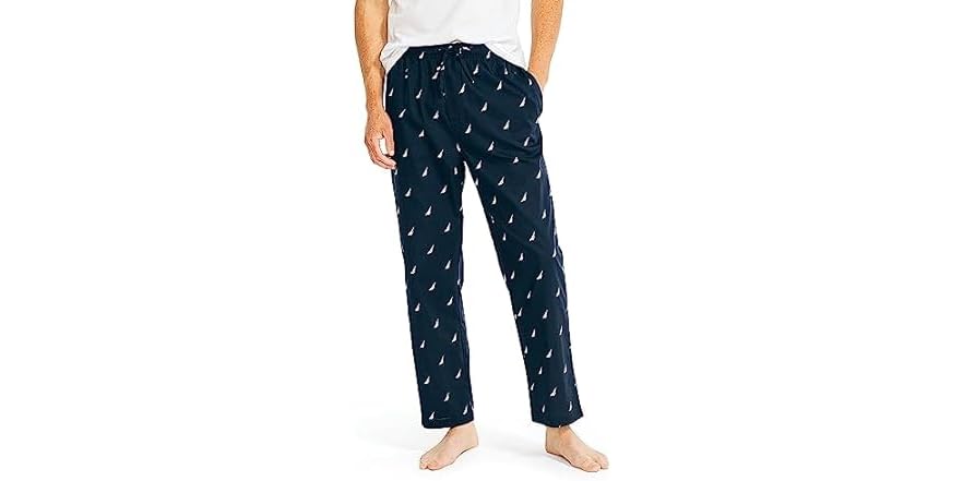 Nautica Soft Woven 100% Cotton Elastic Waistband Sleep Pajama Pant Bas de Pijama, Blanc Brillant, L Homme dès 26,60 € - sur