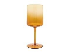 KARMA GIFTS MID CENTURY WINE GLASS AMBER OMBRE