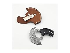 Vetus Skinning Knife BULL Horn Damascus