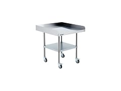 Stainless Steel Work Table 24x24 Inch with Wheels & 3-Sided Backsplash