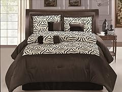 Zebra 7pc Comforter Set - Brown - 2 Sizes
