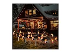 Hakol Baquler 4 Pack Christmas Solar Lights (Candy Cane)