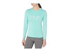 Huk Womens (S) Icon X LS Shirt Bright Teal