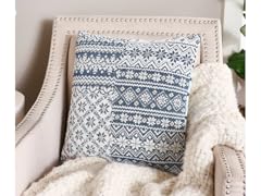 Home Reflections 18" x 18" Embroidered Fairisle Pillow