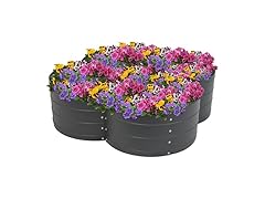 Sunnydaze NPH-526 Clover Steel Garden Bed - Grey