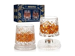 HBXCWYJ Spinning Whiskey Glasses, 2pk