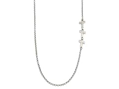 Sterling Silver Side Cross Necklace