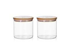 Smart Design 2pk Glass & Bamboo Canisters