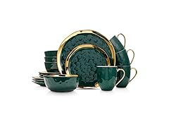 Stone Lain Florian 16 Piece Dinnerware Set Green