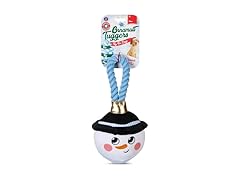 Bow Wow Pet Snowman Ornament Rope Dog Tug Toy